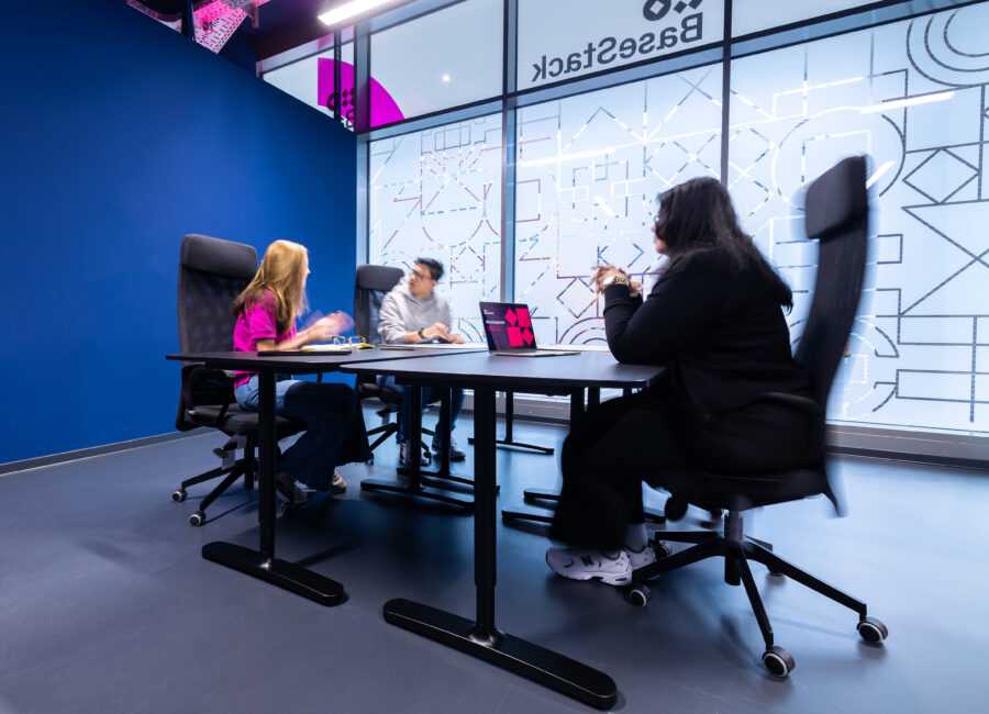 People meeting in coworking space in central dortmund