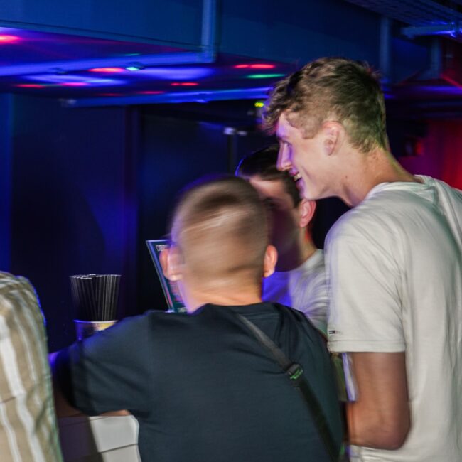 Group of boys partying at a bar in Dortmund