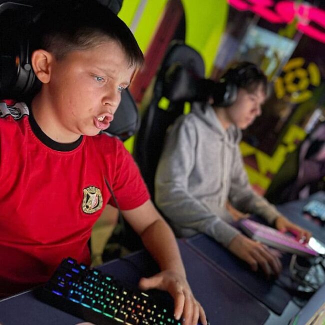 Gamers enjoys playing computer games