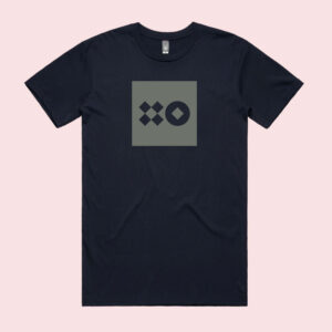 Basestack blue t-shirt with logo at the center