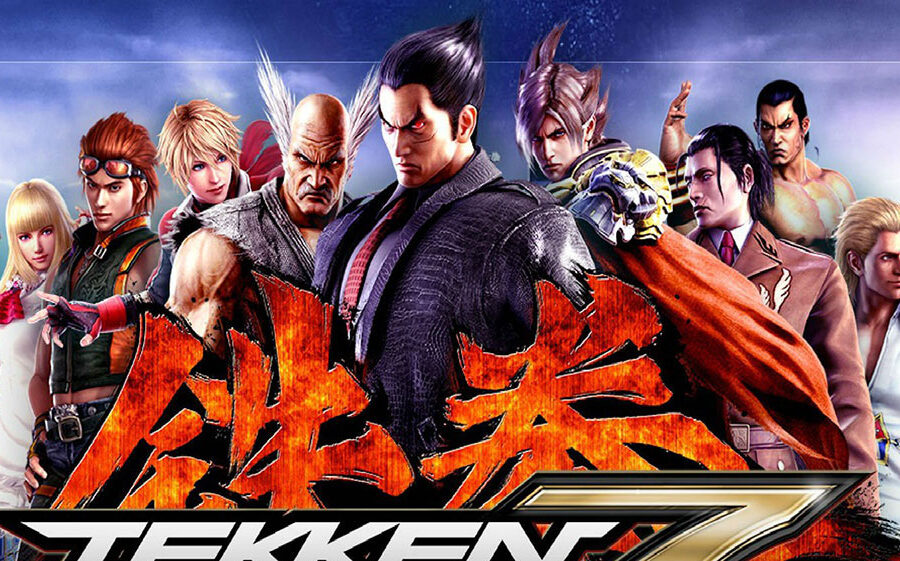 Tekken Bild. Horizontal. Alle Zeichen nebeneinander.