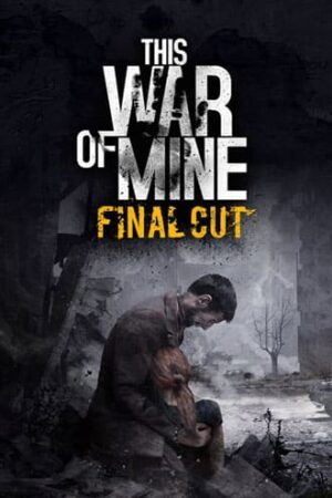 This War of Mine Final Cut w ponurej czarno-białej kolorystyce. Mężczyzna przygarbiony w centrum.